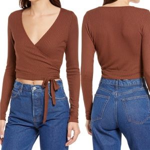 Reformation Petalo cropped wrap top